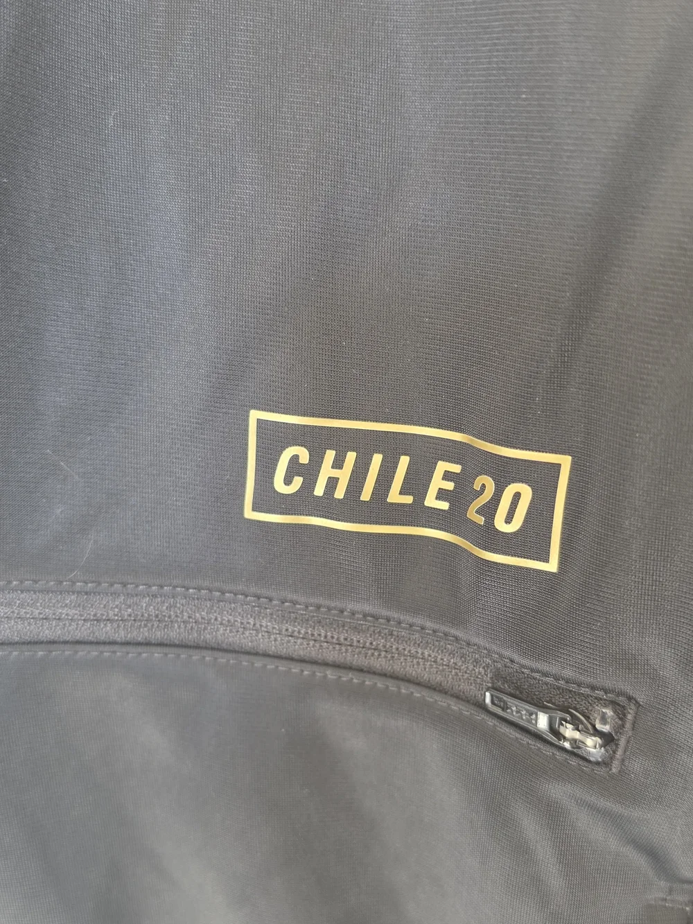 adidas Black Track Jacket with Gold & Gray Stripes Size Small